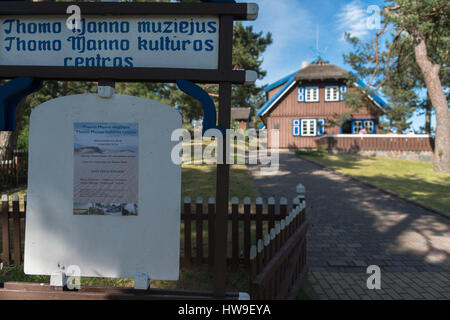 Former holiday home of the German writer Thomas Mann in Nida, Coronian Spit, UNESCO World Heritage, Lithuania, Eastern Europe Stock Photo