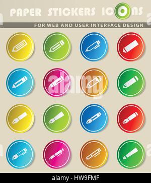 edit vector icons for user interface design Stock Vector