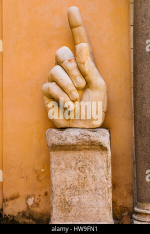Fragments of a giant statue of Constantine the Great in the Capitoline Museum. Piazza del Campidoglio. Rome, Lazio, Italy, Europe Stock Photo