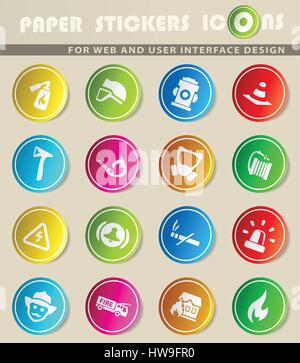 fire brigade vector icons for user interface design Stock Vector
