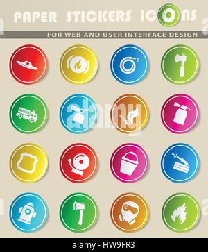 fire brigade vector icons for user interface design Stock Vector