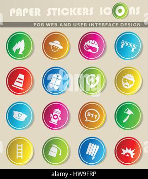 fire brigade vector icons for user interface design Stock Vector