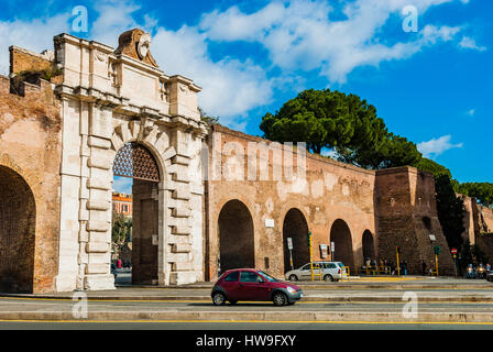 Porta San Giovanni is a gate of Mure Aurelian in Rome. Rome, Lazio, Italy, Europe. Stock Photo