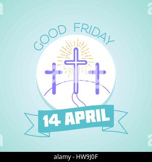 Calendar for each day . Greeting card. Holiday - Good Friday. Icon in the linear style Stock Vector