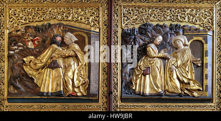 Meeting at the Golden Gate, Visoitation of the Virgin Mary, Maria am Berg church on December 13, 2014 in Hallstatt, Austria. Stock Photo