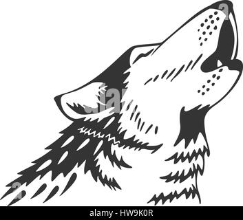 Wolfs vector heads Stock Vector