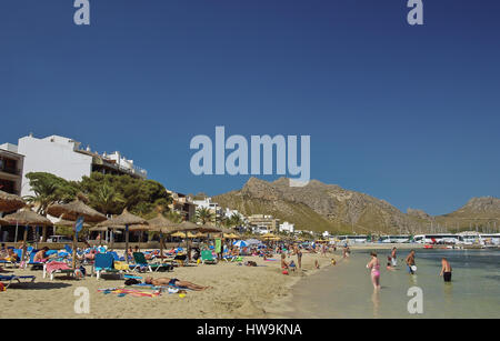 Porto Pollenca Mallorca Resort Beach Stock Photo