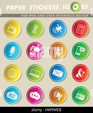 media vector icons for user interface design Stock Vector