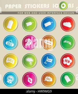 sticker and label vector icons for user interface design Stock Vector ...
