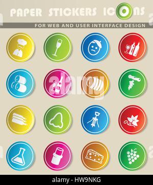 vineyard vector icons for user interface design Stock Vector