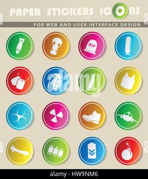 war symbols vector icons for user interface design Stock Vector