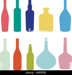 Set of wine bottles Stock Vector