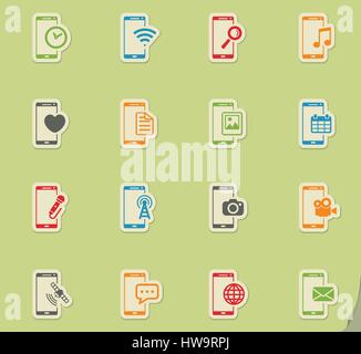 Smartphone simply symbol for web icons and user interface Stock Vector