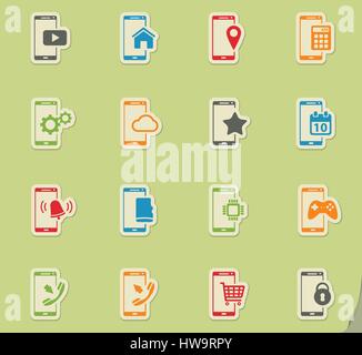Smartphone simply symbol for web icons and user interface Stock Vector