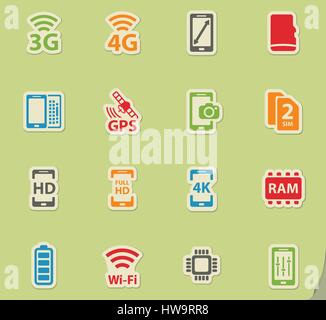 Smartphone simply symbol for web icons and user interface Stock Vector