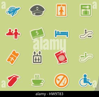 Airport simply symbols for web and user interface Stock Vector