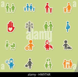 family web icons for user interface design Stock Vector