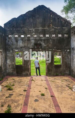 Vietnam, DMZ Area, Quang Tri, ruins of Long Hung Church destroyed during Vietnam War in 1972 Stock Photo