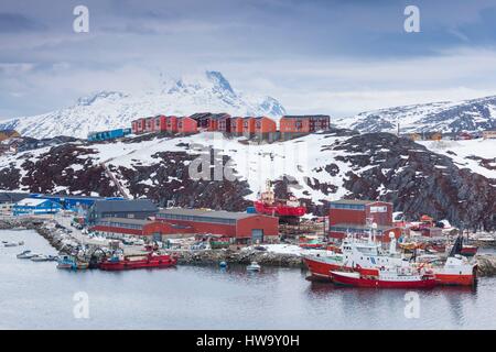 Greenland, Nuuk, commercial port Stock Photo