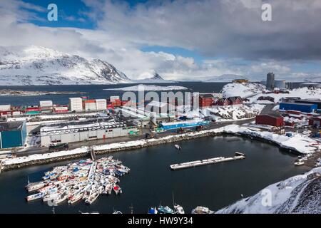 Greenland, Nuuk, commercial port Stock Photo