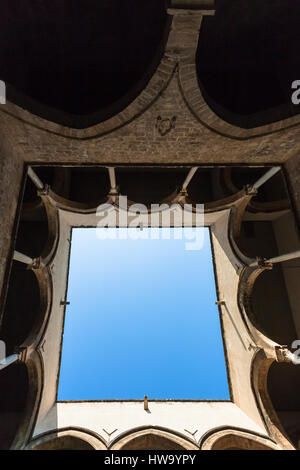 PALERMO, ITALY - JUNE 24, 2011: inside of Palazzo Chiaramonte - Steri in Palermo. The building was begun in the early 14th century, and was the reside Stock Photo