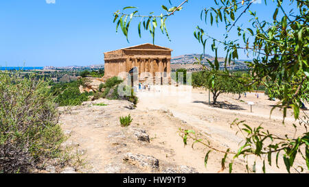 AGRIGENTO, ITALY - JUNE 29, 2011: Valley of the Temples with Temple of peace (Concordia) in Sicily. This area has largest and best-preserved ancient G Stock Photo