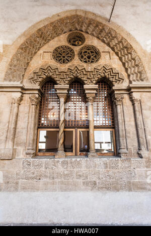 PALERMO, ITALY - JUNE 24, 2011: window of Palazzo Chiaramonte - Steri in Palermo. The building was begun in the early 14th century, and was the reside Stock Photo