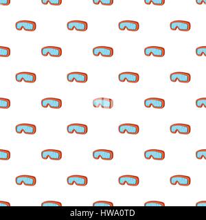 Glasses for snowboarding pattern, cartoon style Stock Vector