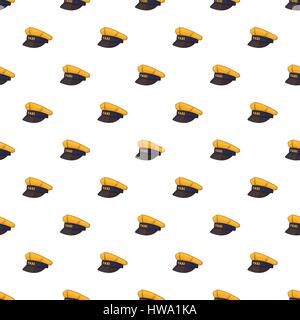 Cap taxi driver pattern, cartoon style Stock Vector