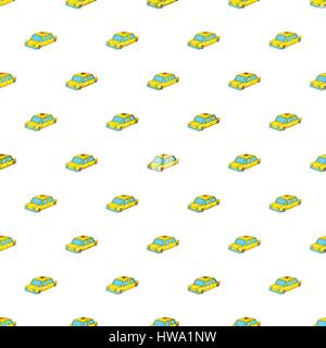 Taxi car pattern, cartoon style Stock Vector