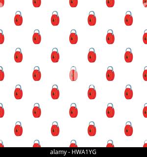 Lock from viruses pattern, cartoon style Stock Vector