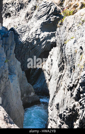 travel to Italy - Gole dell Alcantara (Gorges of Alcantara river) in Sicily Stock Photo