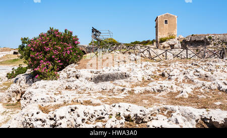 travel to Italy - Archaeological Park (Parco Archeologico della Neapolis) of Syracuse city in Sicily Stock Photo