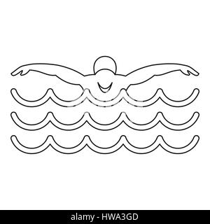 butterfly swimming clipart black