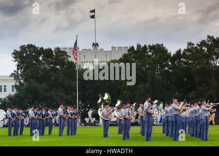 United States, South Carolina, Charleston, The Citadel, military college, band practice Stock Photo
