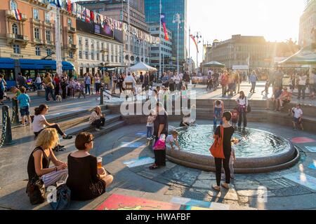 Croatia, Zagreb, lower town, Jelacic Square (Jelacica) Stock Photo