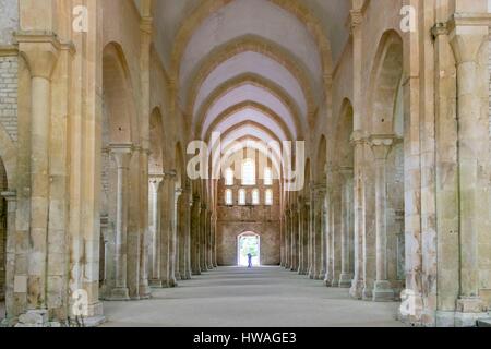 France, Cote d'Or, Marmagne, Fontenay Cistercian Abbey (1118), listed as World Heritage by UNESCO, the church Stock Photo