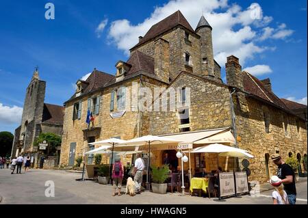 France, Dordogne, Perigord Noir, Dordogne Valley, Domme, labelled Les Plus Beaux Villages de France (The Most Beautiful Villages of France) Stock Photo