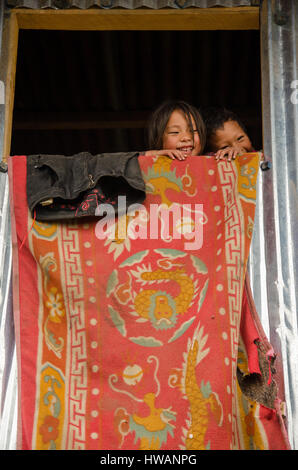 Peeking, Ramechhap, Nepal Stock Photo