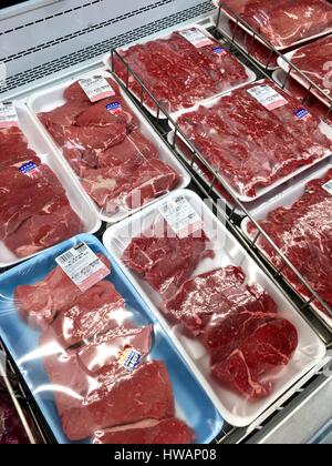 Costco fresh packed meat Stock Photo