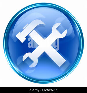 Tools icon blue, isolated on white background. Stock Photo
