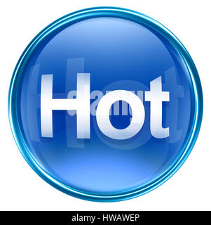 Hot icon blue, isolated on white background Stock Photo