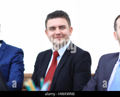 Young business man working in modern office Stock Photo