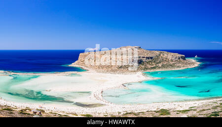 Famous beach Balos lagoon on Crete, Greece Stock Photo