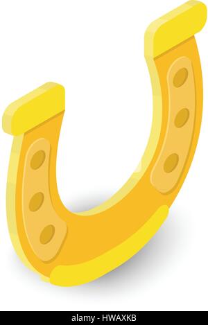Golden horseshoe icon, isometric 3d style Stock Vector
