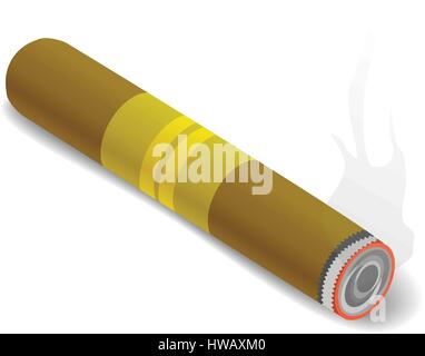 Cigar icon, isometric 3d style Stock Vector