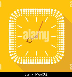 Square clock without numbers icon, flat style Stock Vector