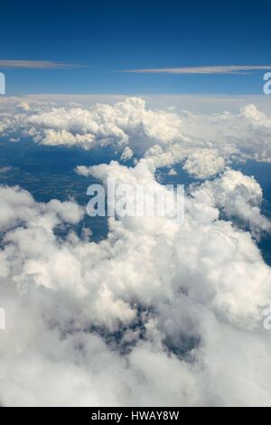 Cloud in sky viewed from airplane. Stock Photo