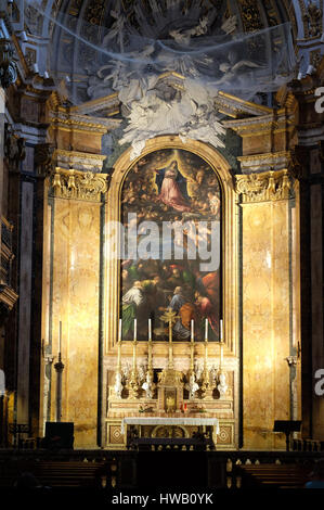 Altar of Chiesa di San Luigi dei Francesi - Church of St Louis of the French, Rome, Italy on September 02, 2016. Stock Photo