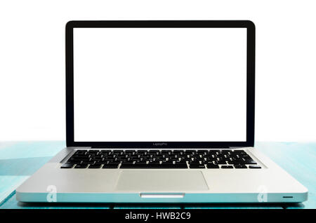 Modern laptop computer, top view Stock Photo